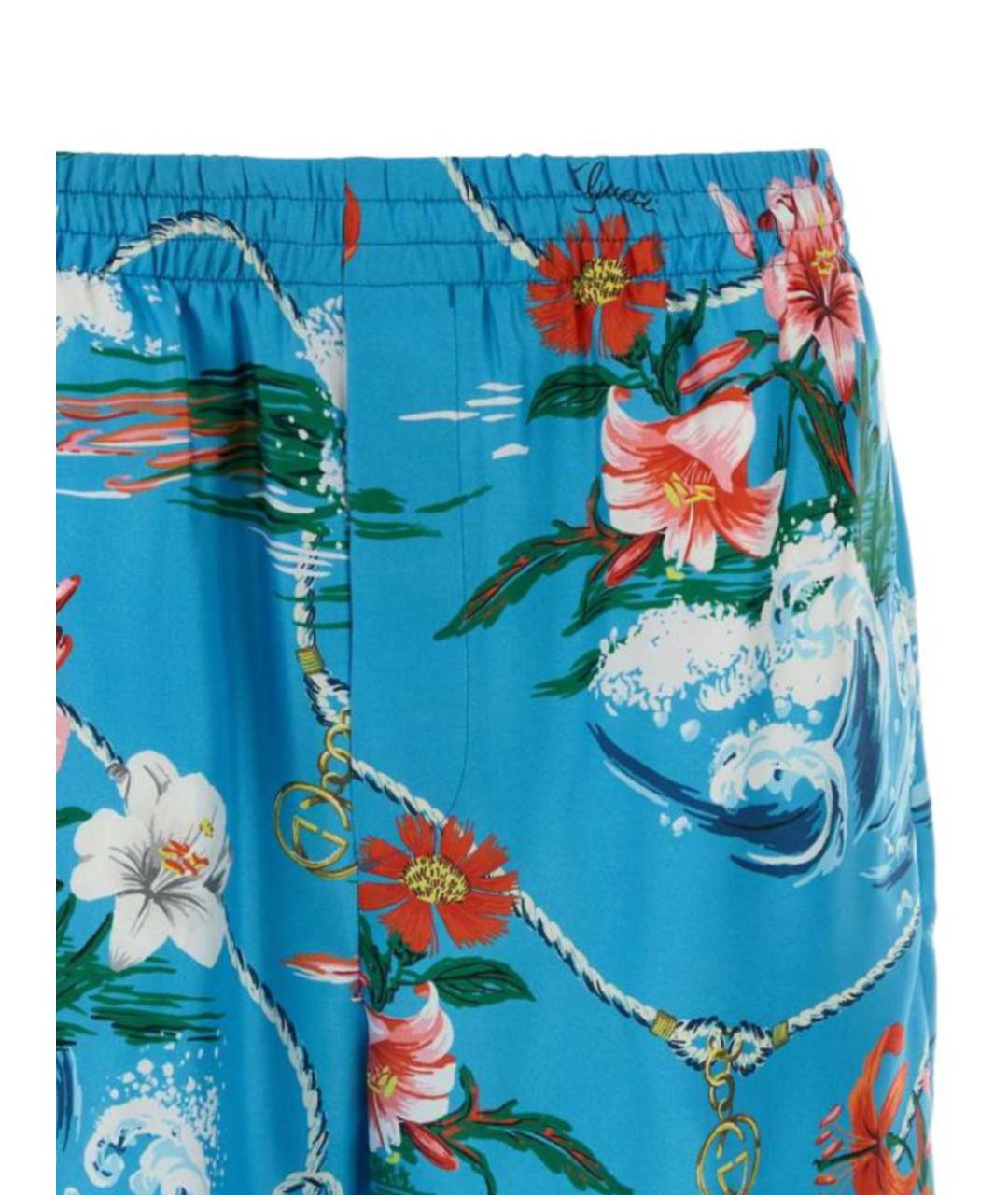 GUCCI Мульти шелковые шорты, фото 2