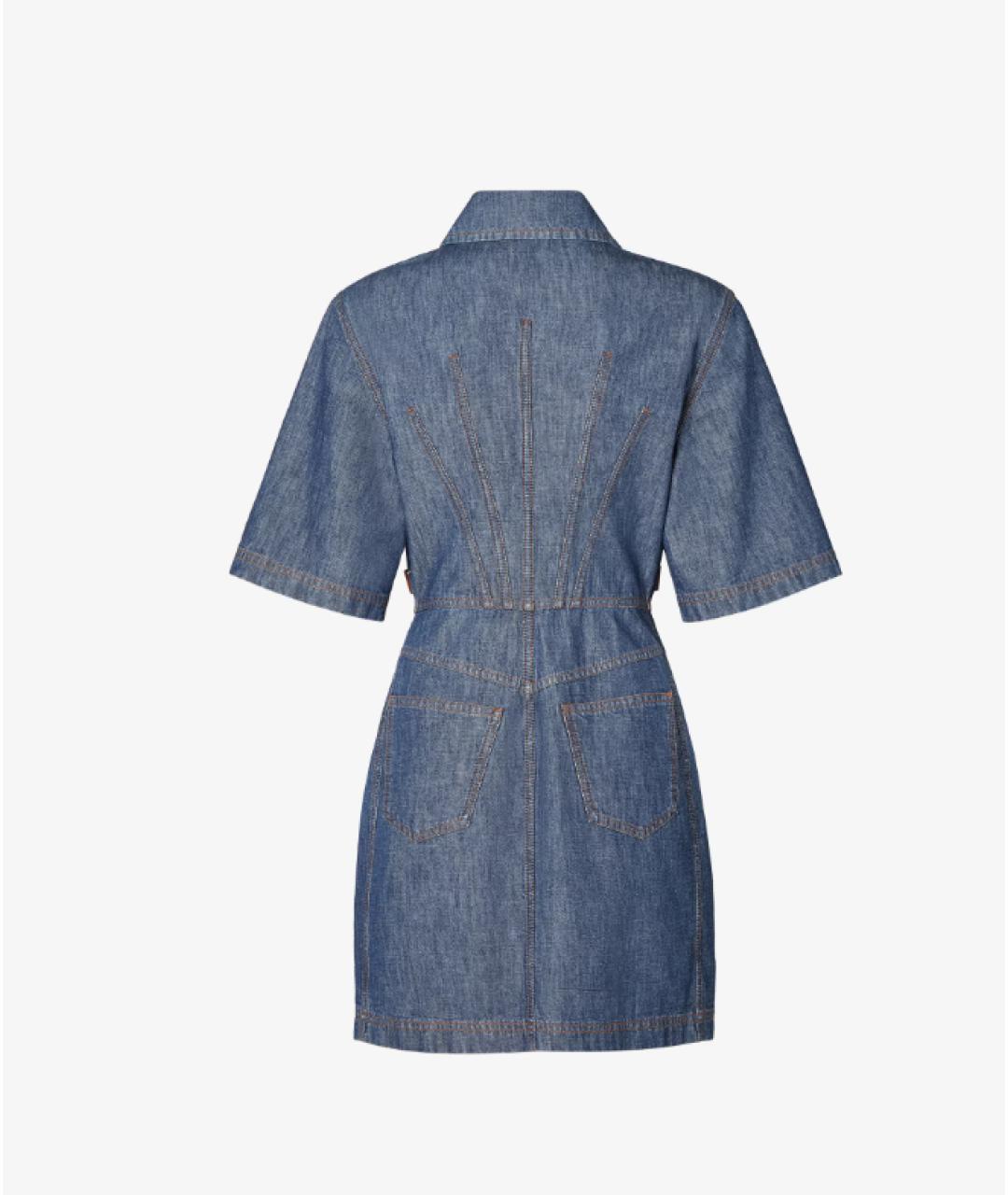 FENDI Синее хлопковое повседневное платье, фото 2