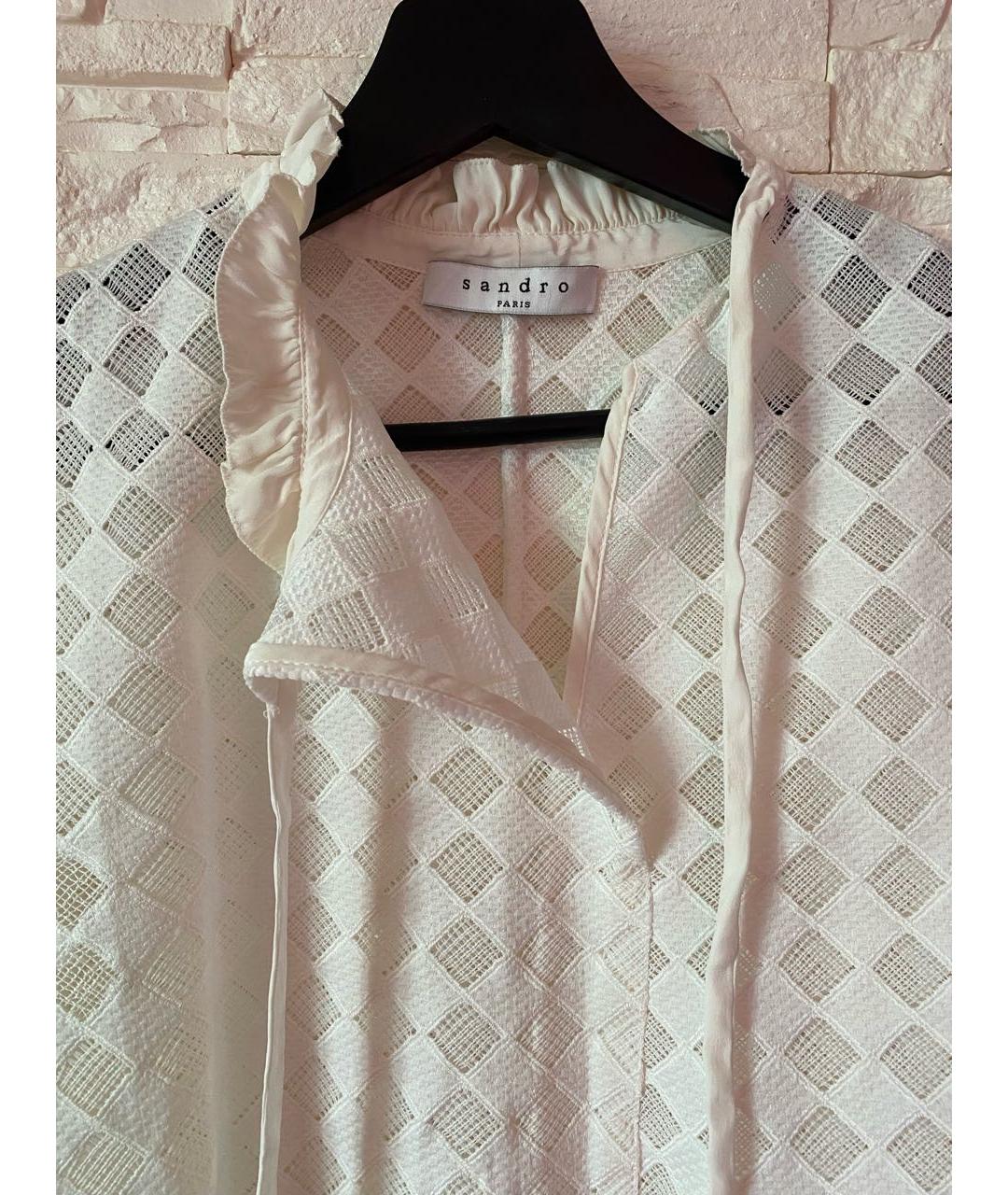 SANDRO Белая синтетическая блузы, фото 3