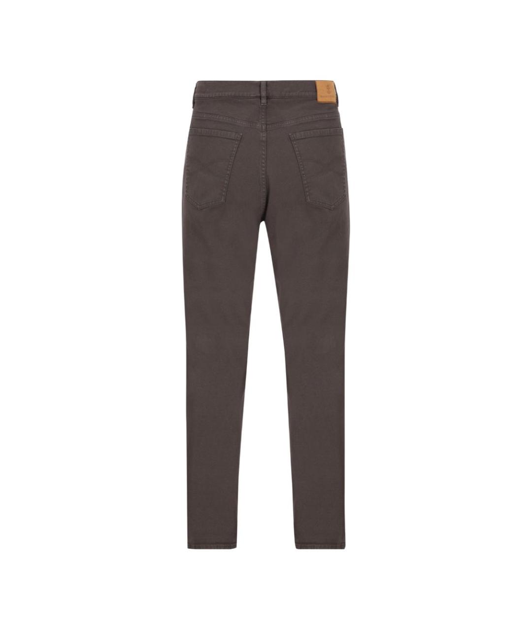 BRUNELLO CUCINELLI Коричневые хлопко-эластановые джинсы скинни, фото 2