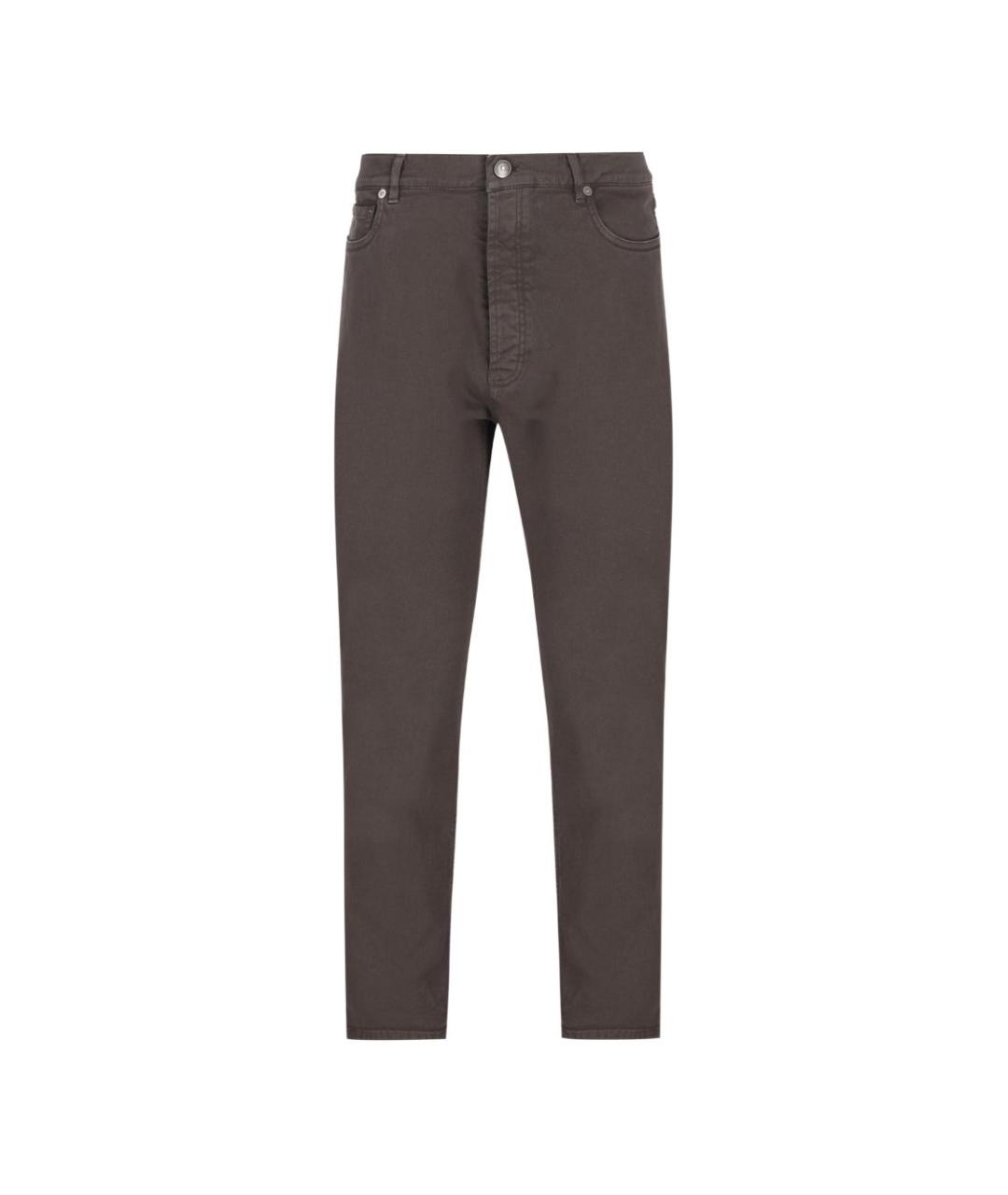 BRUNELLO CUCINELLI Коричневые хлопко-эластановые джинсы скинни, фото 1