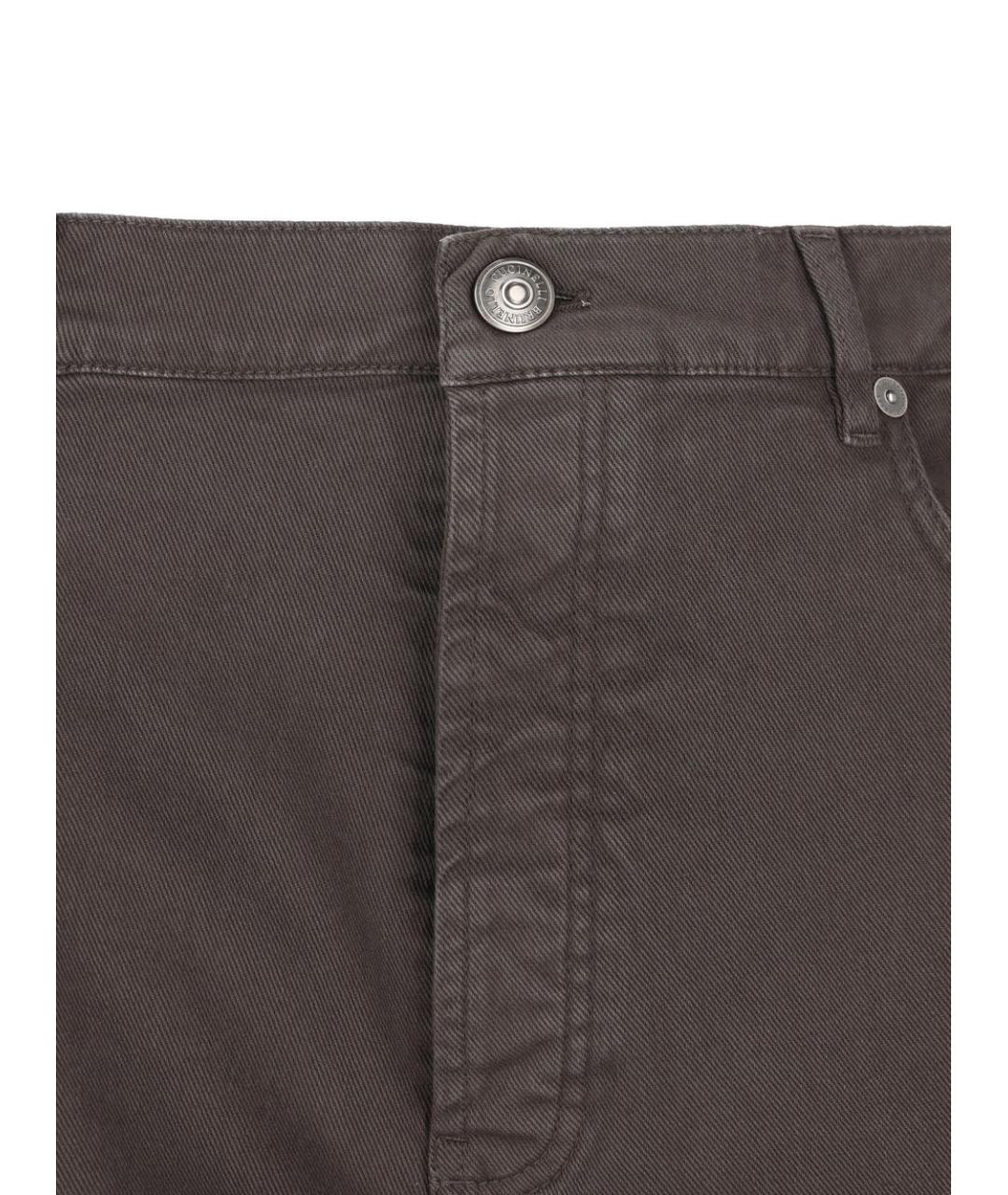 BRUNELLO CUCINELLI Коричневые хлопко-эластановые джинсы скинни, фото 4