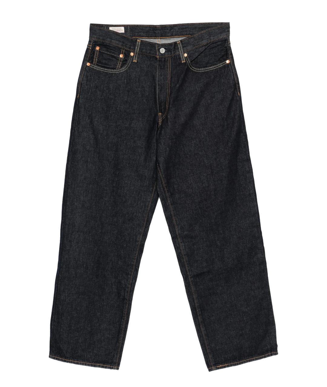 LEVI'S Черные хлопковые прямые джинсы, фото 1