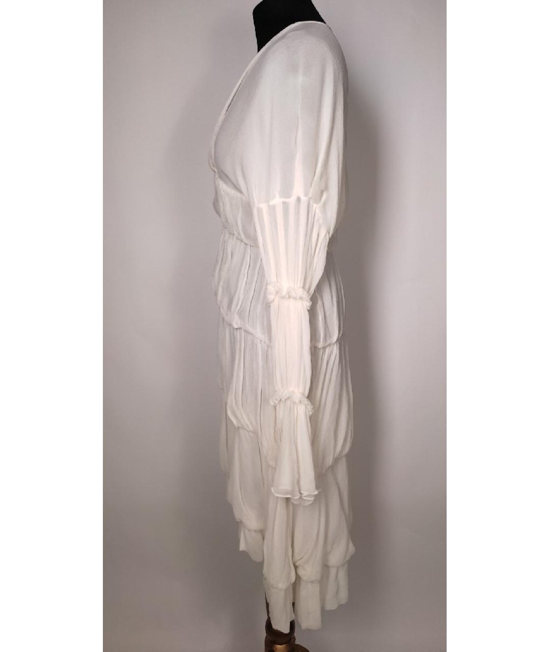 LOEWE Белое шелковое платье, фото 2