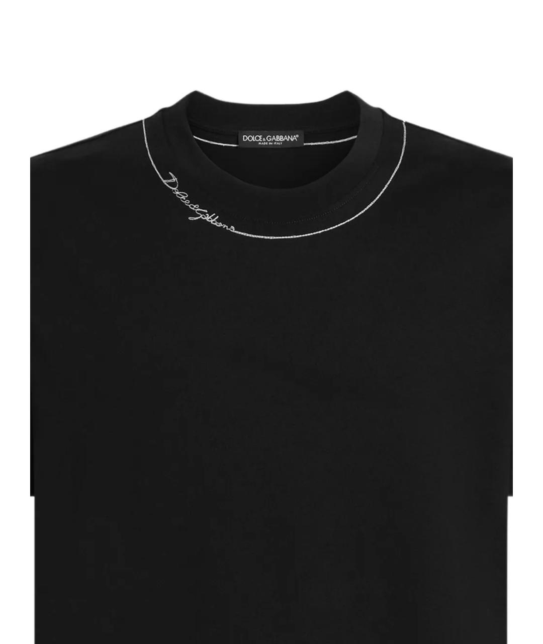 DOLCE&GABBANA Черная хлопковая футболка, фото 2