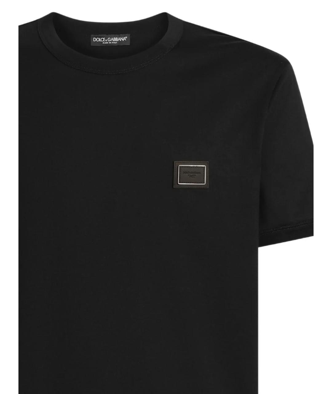 DOLCE&GABBANA Черная хлопковая футболка, фото 2