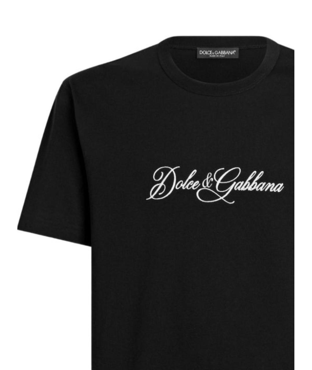 DOLCE&GABBANA Черная хлопковая футболка, фото 2