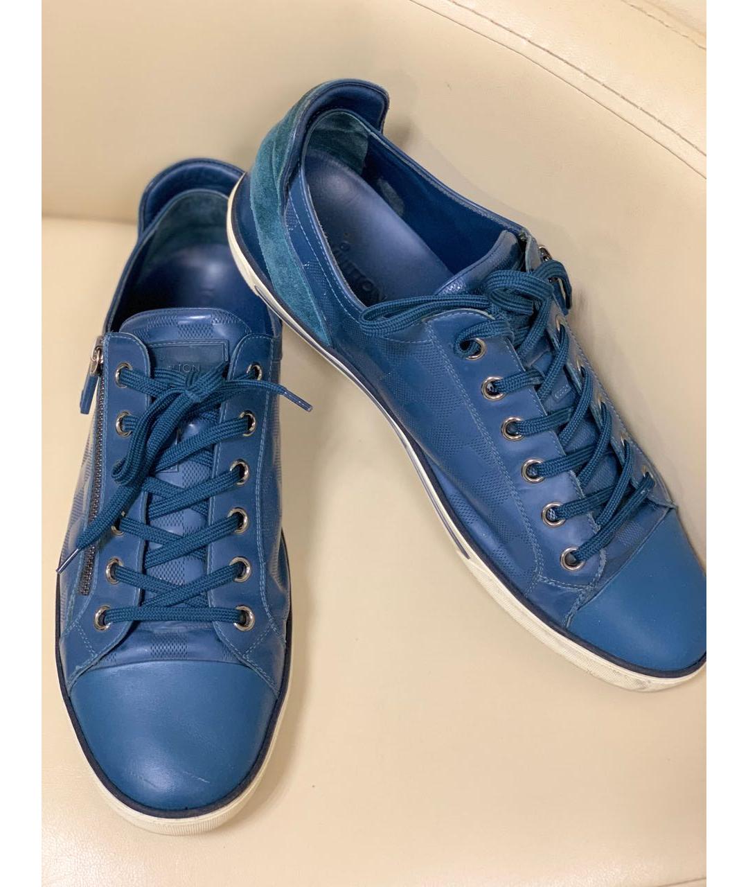 LOUIS VUITTON PRE-OWNED Голубые низкие кроссовки / кеды, фото 3