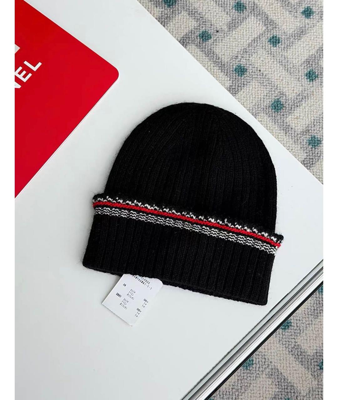 CHANEL Черная шерстяная шапка, фото 3