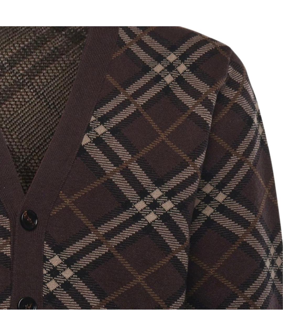 BURBERRY Коричневый шерстяной кардиган, фото 5