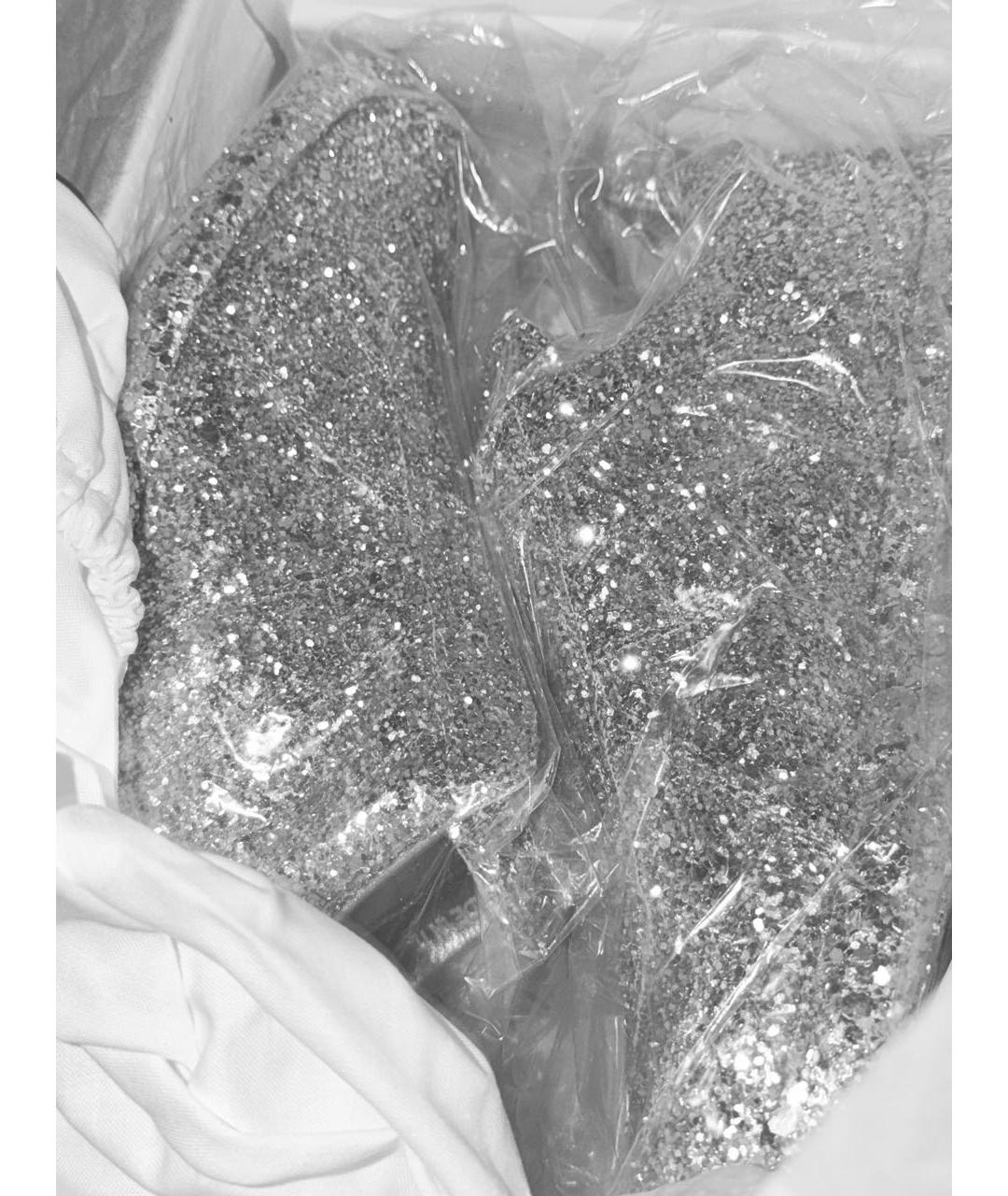 MAISON MARGIELA Серебряные кожаные кеды, фото 3