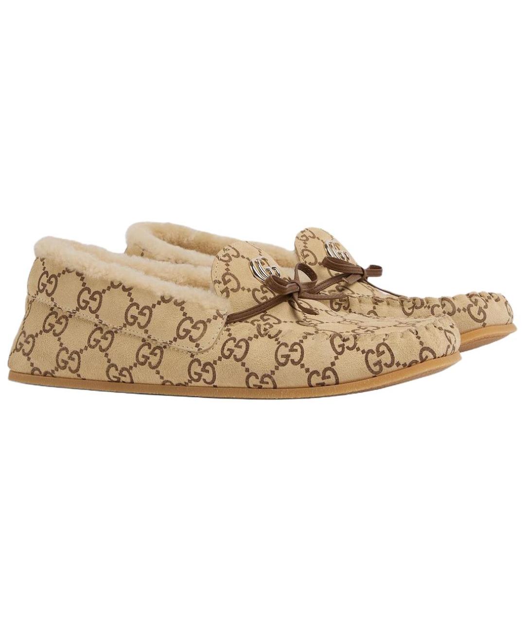 GUCCI Коричневые замшевые мокасины, фото 3