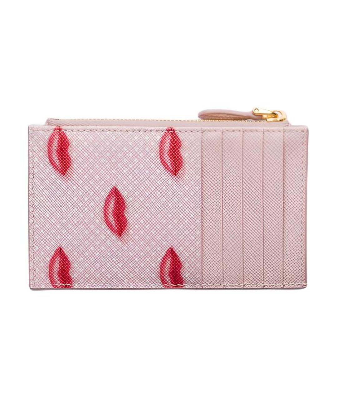 PRADA Розовый кожаный кардхолдер, фото 2