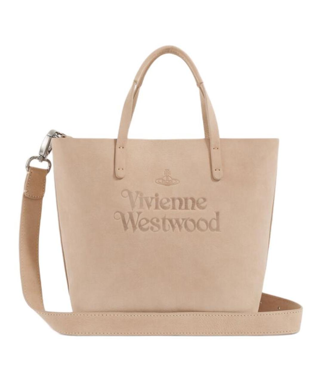 VIVIENNE WESTWOOD Бежевая кожаная сумка через плечо, фото 2