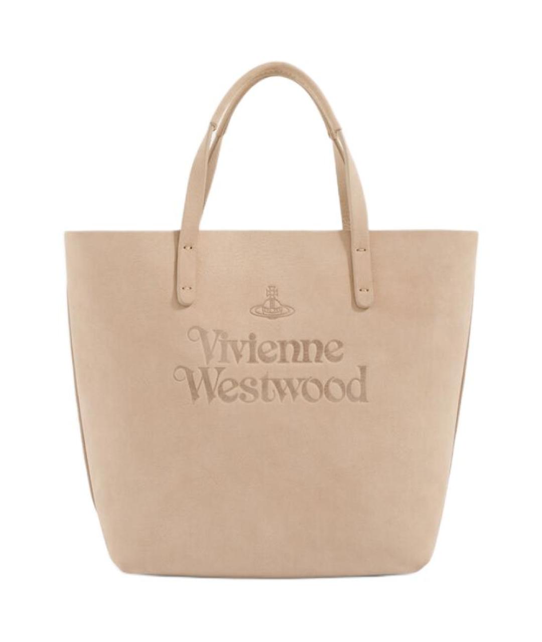 VIVIENNE WESTWOOD Бежевая кожаная сумка через плечо, фото 1