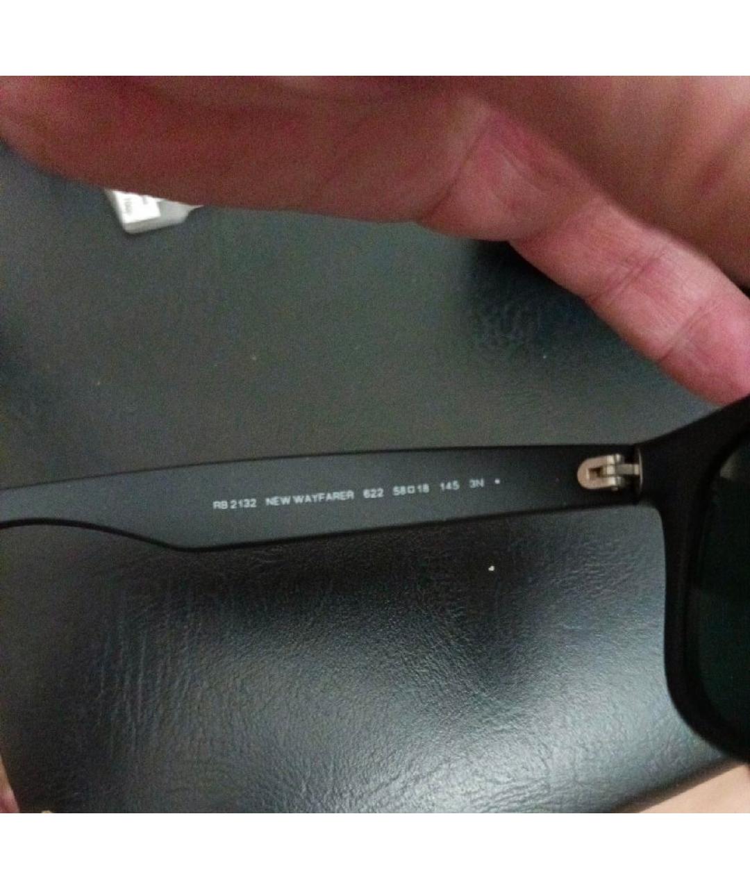 RAY BAN Черные пластиковые солнцезащитные очки, фото 5