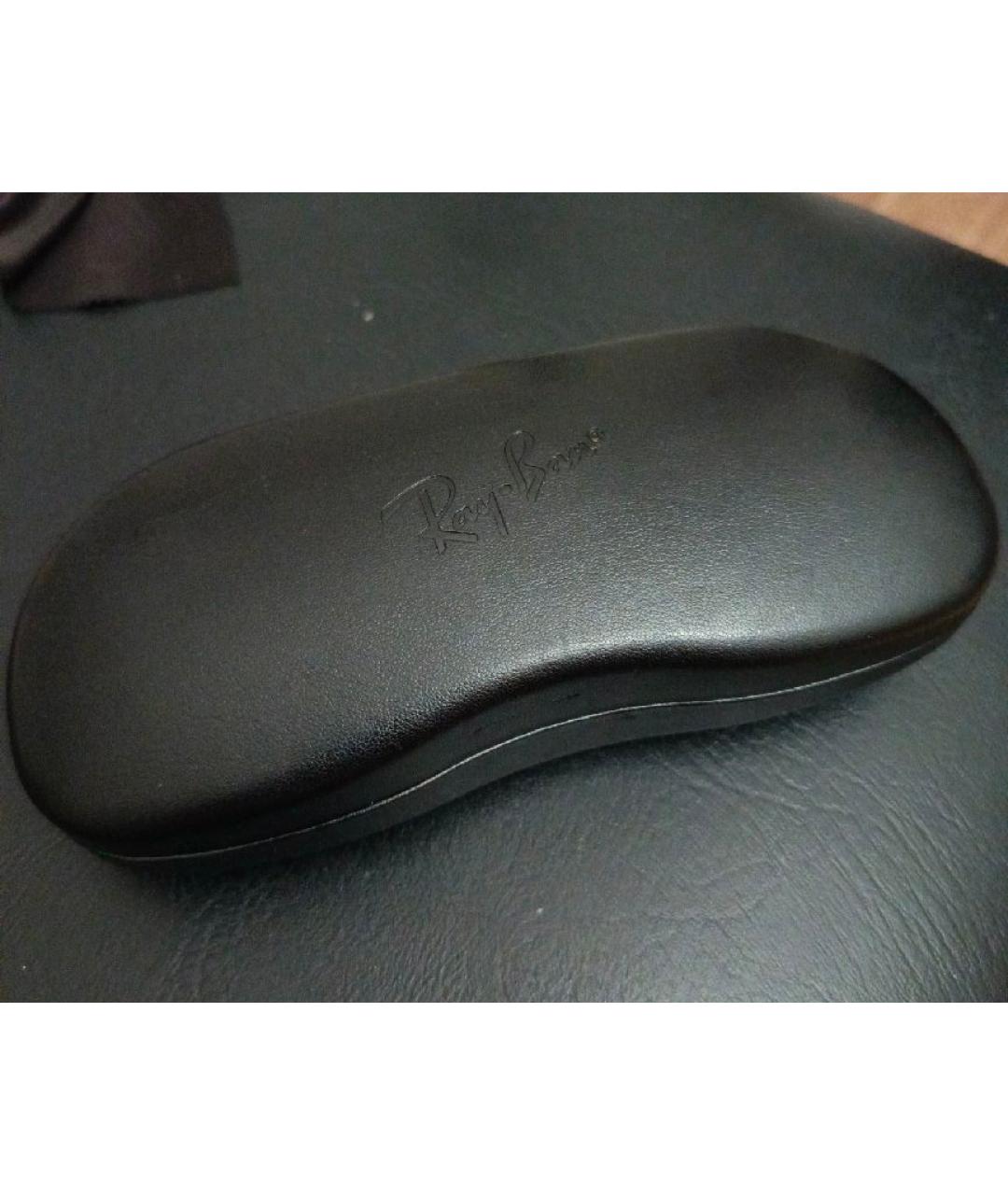 RAY BAN Черные пластиковые солнцезащитные очки, фото 4