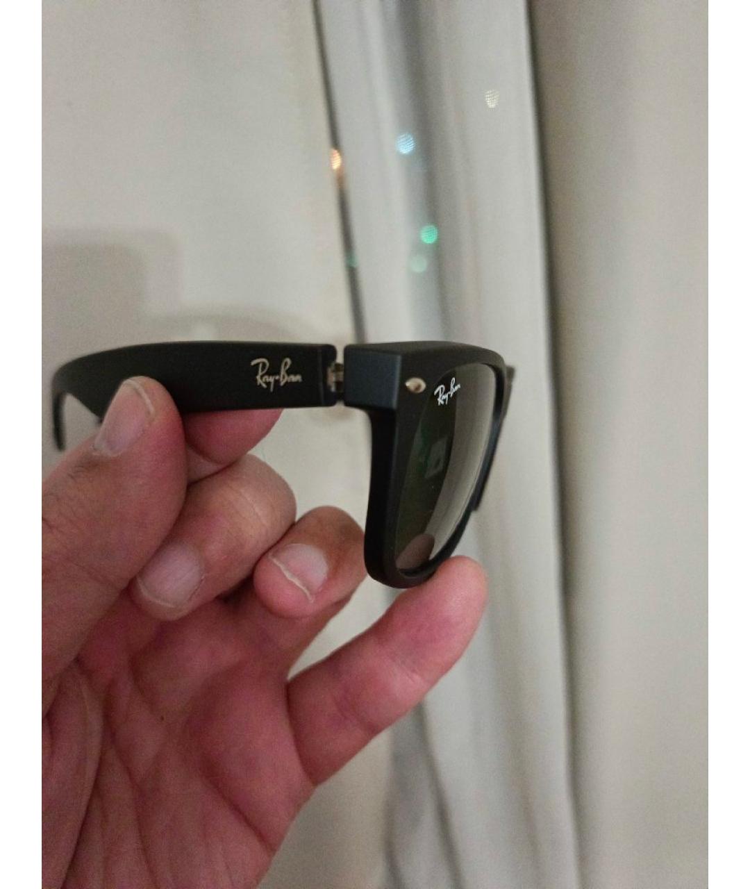 RAY BAN Черные пластиковые солнцезащитные очки, фото 3