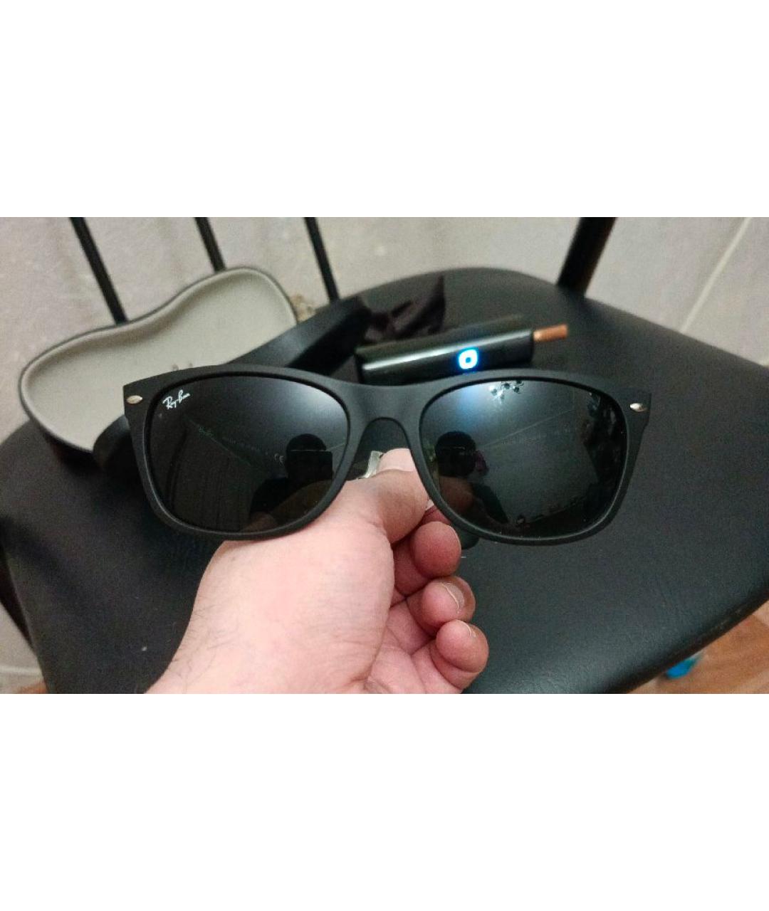 RAY BAN Черные пластиковые солнцезащитные очки, фото 9