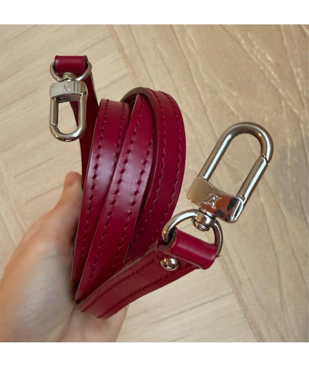 LOUIS VUITTON Бордовая кожаная сумка через плечо, фото 8