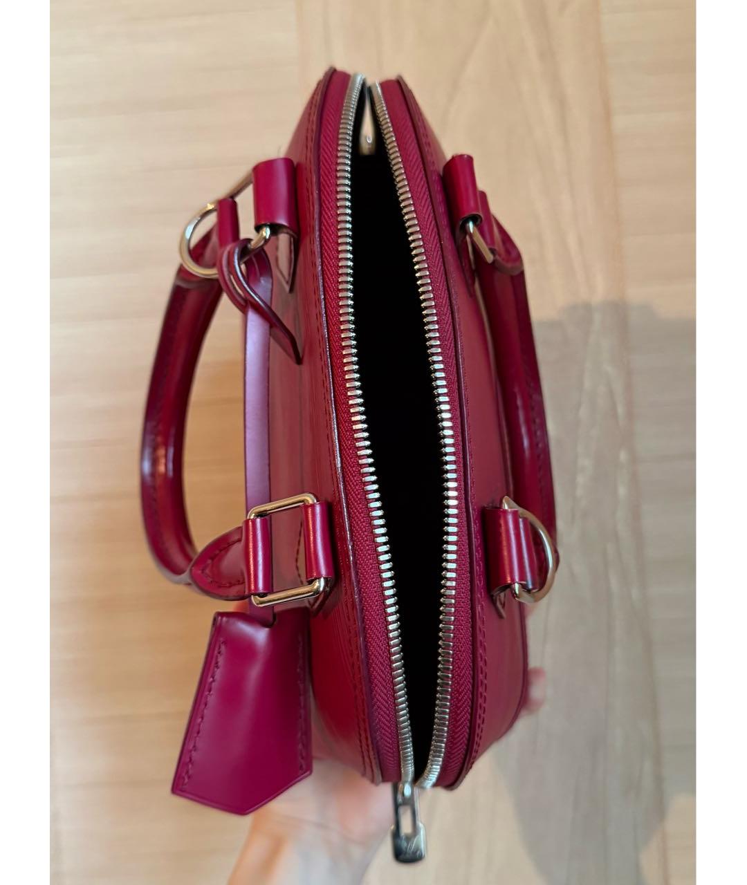LOUIS VUITTON Бордовая кожаная сумка через плечо, фото 6