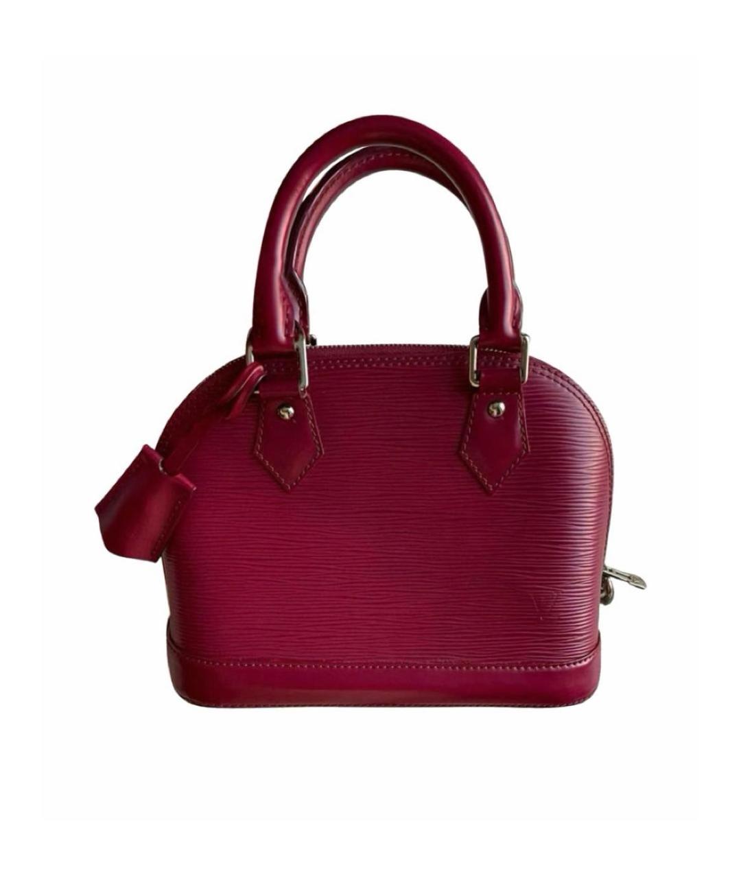 LOUIS VUITTON Бордовая кожаная сумка через плечо, фото 9