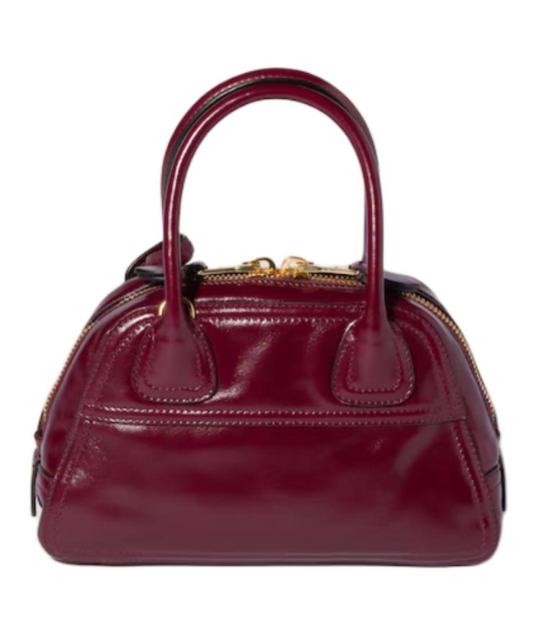 MIU MIU Бордовая кожаная сумка через плечо, фото 4