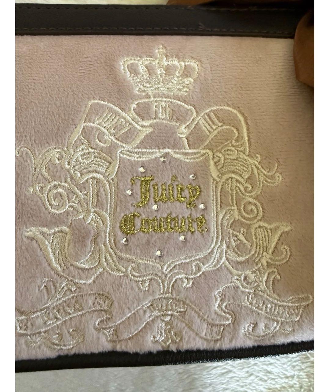 JUICY COUTURE Розовая бархатная сумка с короткими ручками, фото 3