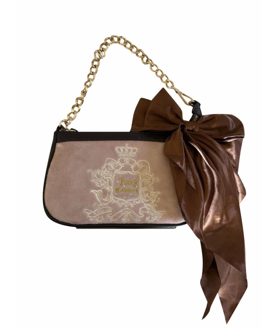 JUICY COUTURE Розовая бархатная сумка с короткими ручками, фото 1