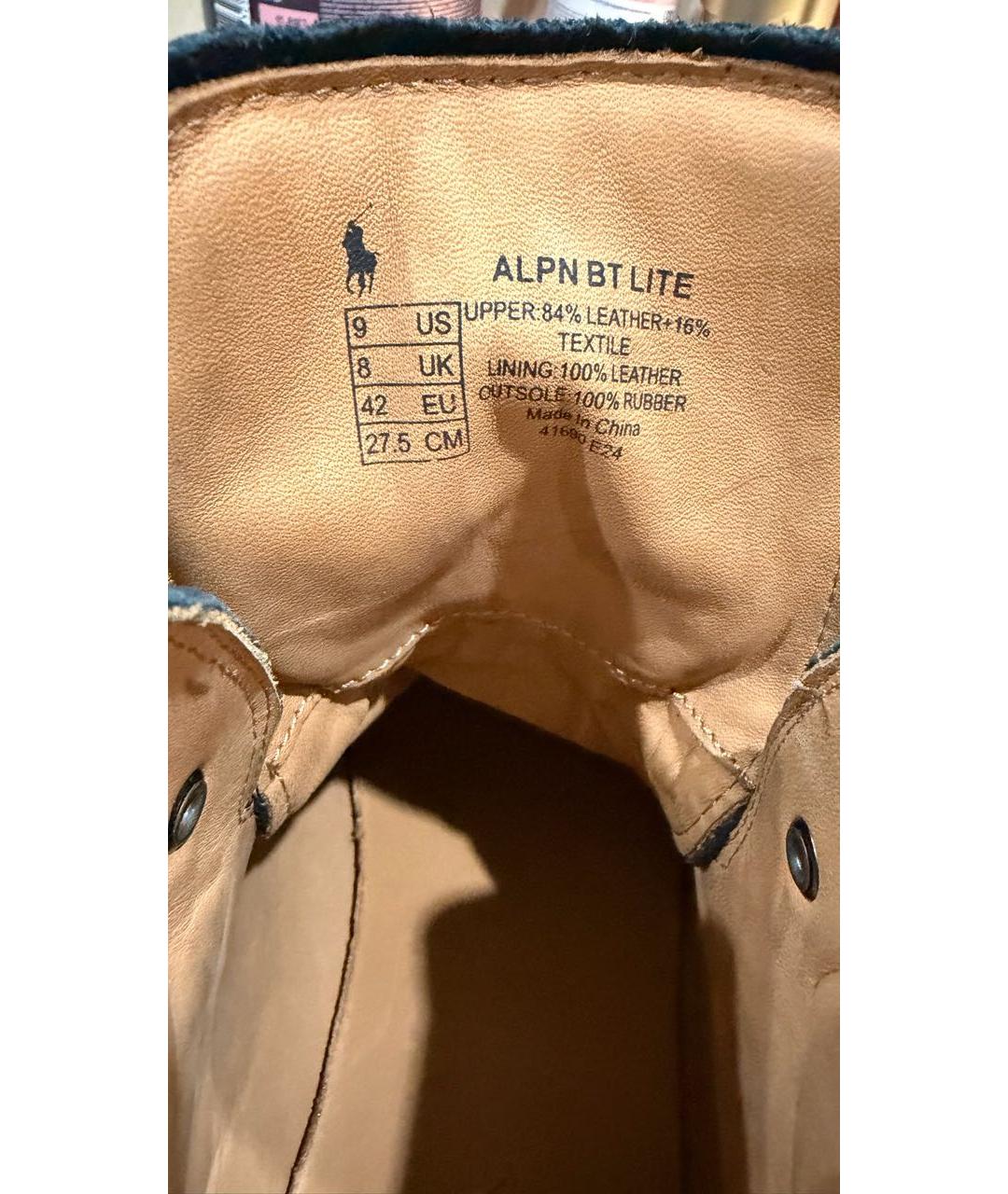 POLO RALPH LAUREN Черные замшевые высокие ботинки, фото 5