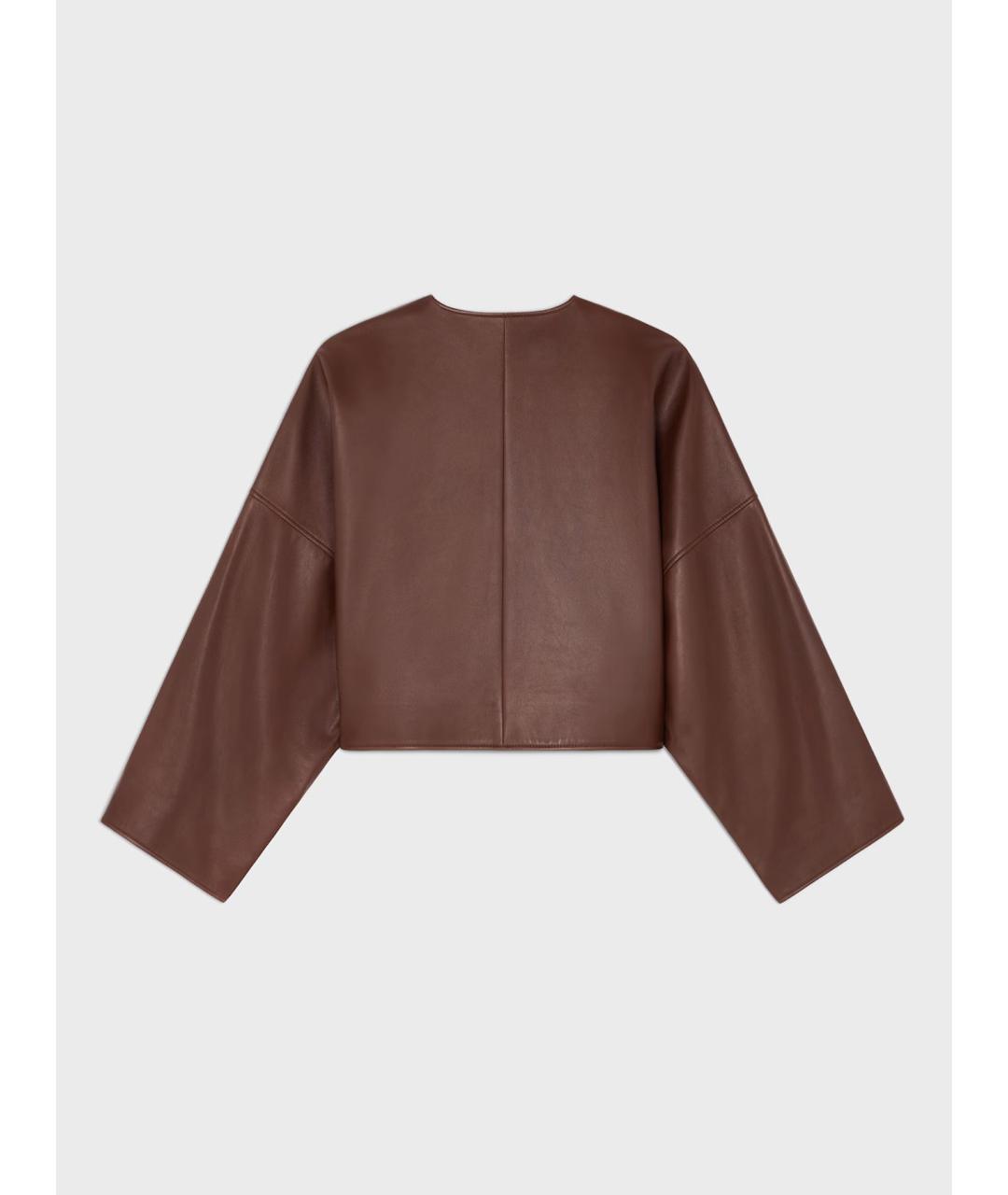 CELINE Коричневая кожаная куртка, фото 2