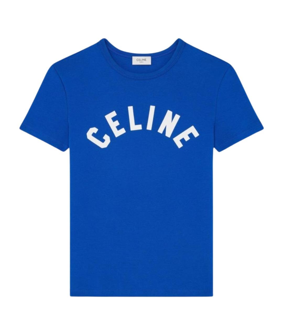 CELINE Синяя хлопковая футболка, фото 1