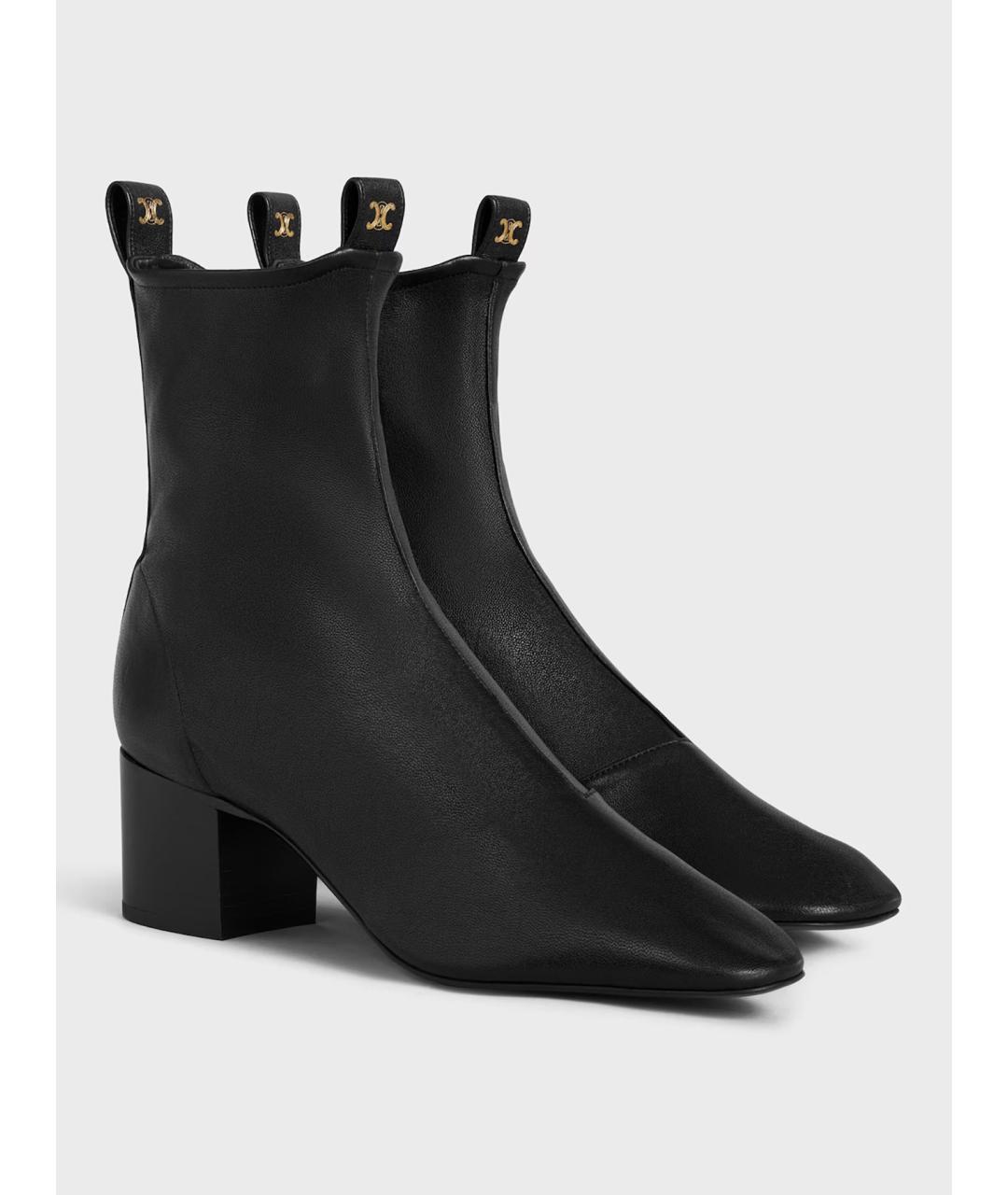 CELINE Черные кожаные ботильоны, фото 2