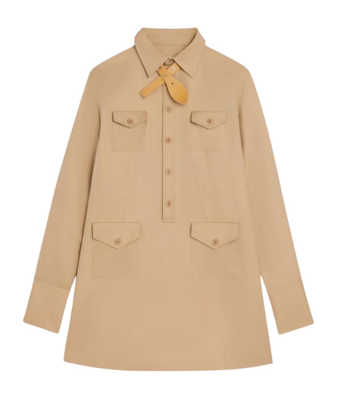 CELINE Бежевое хлопковое повседневное платье, фото 1