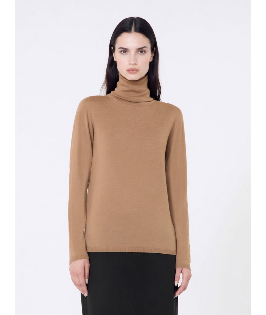 MAX MARA Бежевая шерстяная водолазка, фото 3