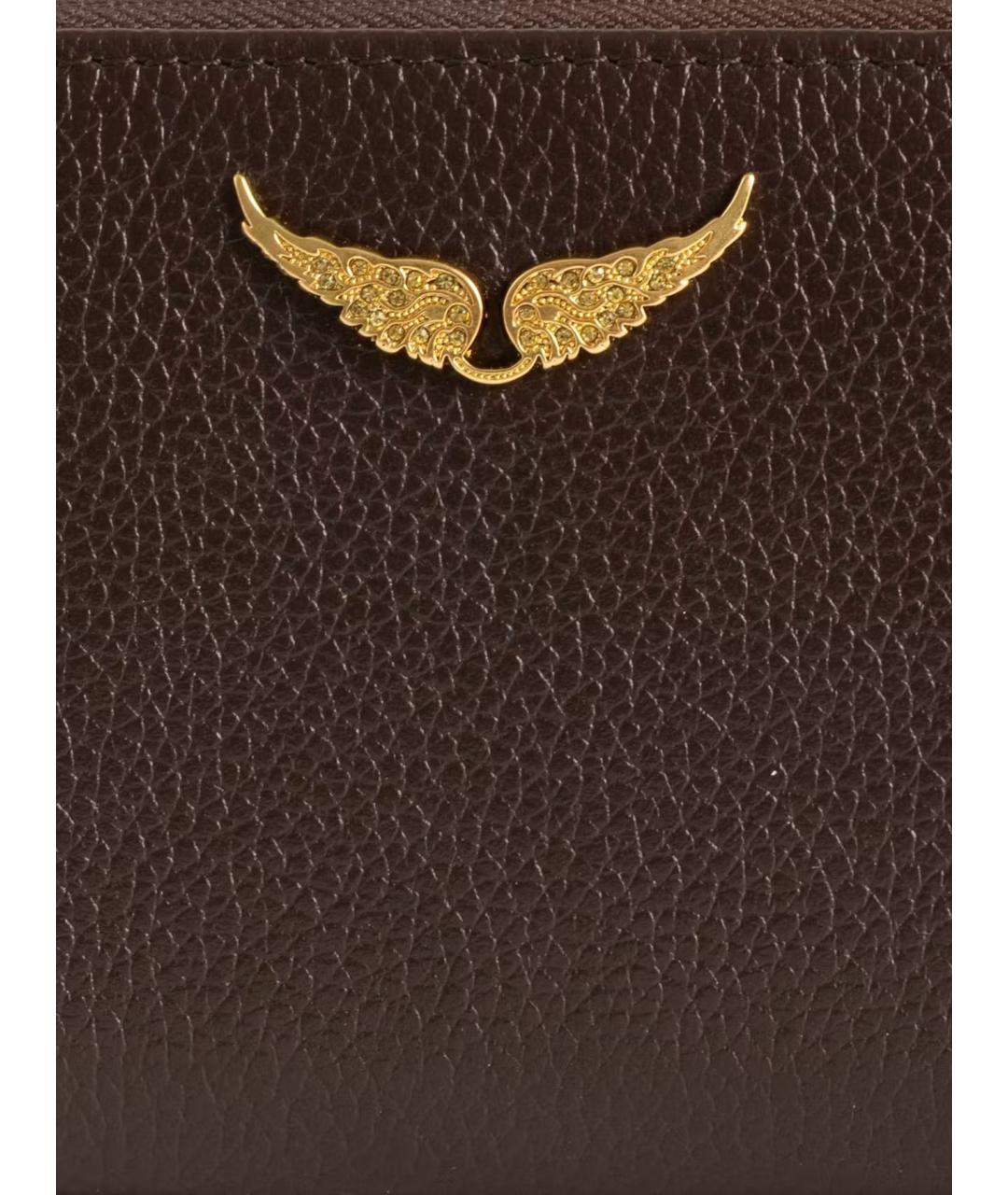 ZADIG & VOLTAIRE Коричневый кожаный кошелек, фото 4