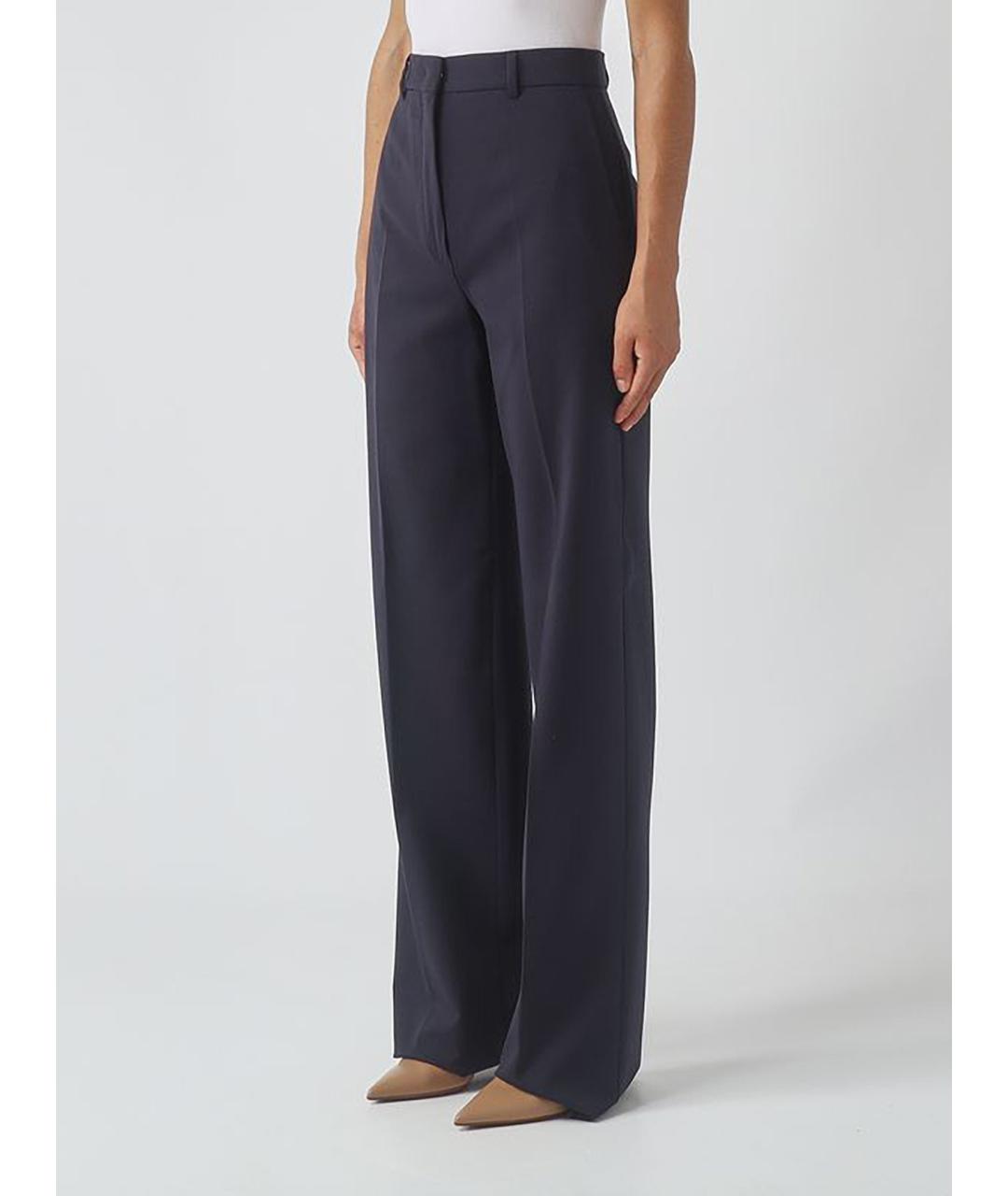 MAX MARA STUDIO Черные вискозные прямые брюки, фото 3