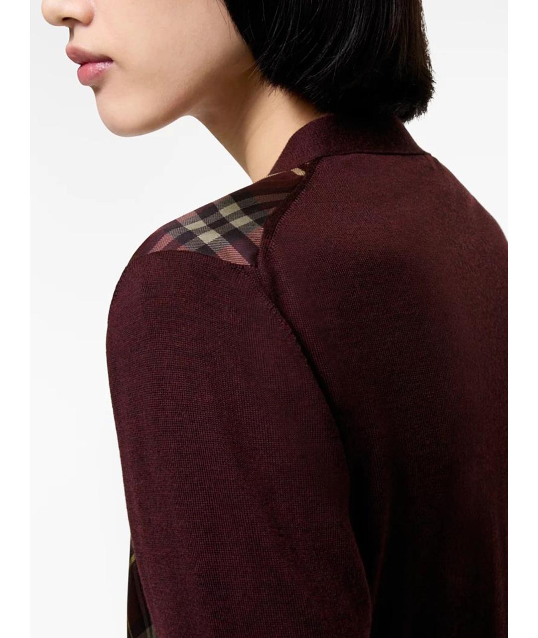 BURBERRY Бордовый шерстяной кардиган, фото 3