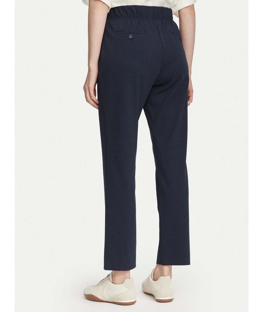 WEEKEND MAX MARA Черные хлопковые прямые брюки, фото 3