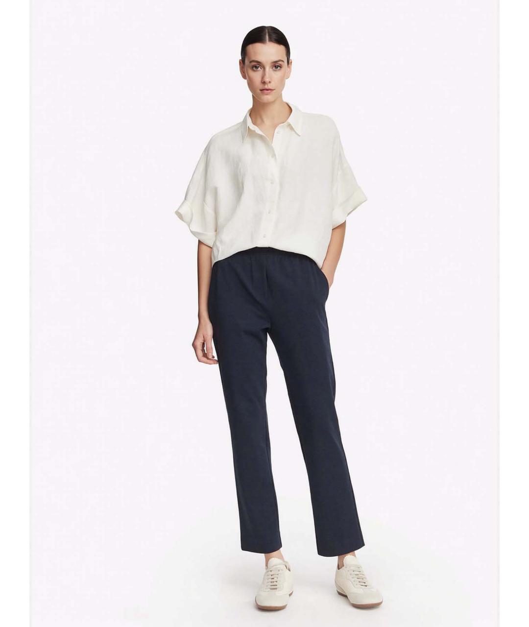 WEEKEND MAX MARA Черные хлопковые прямые брюки, фото 2