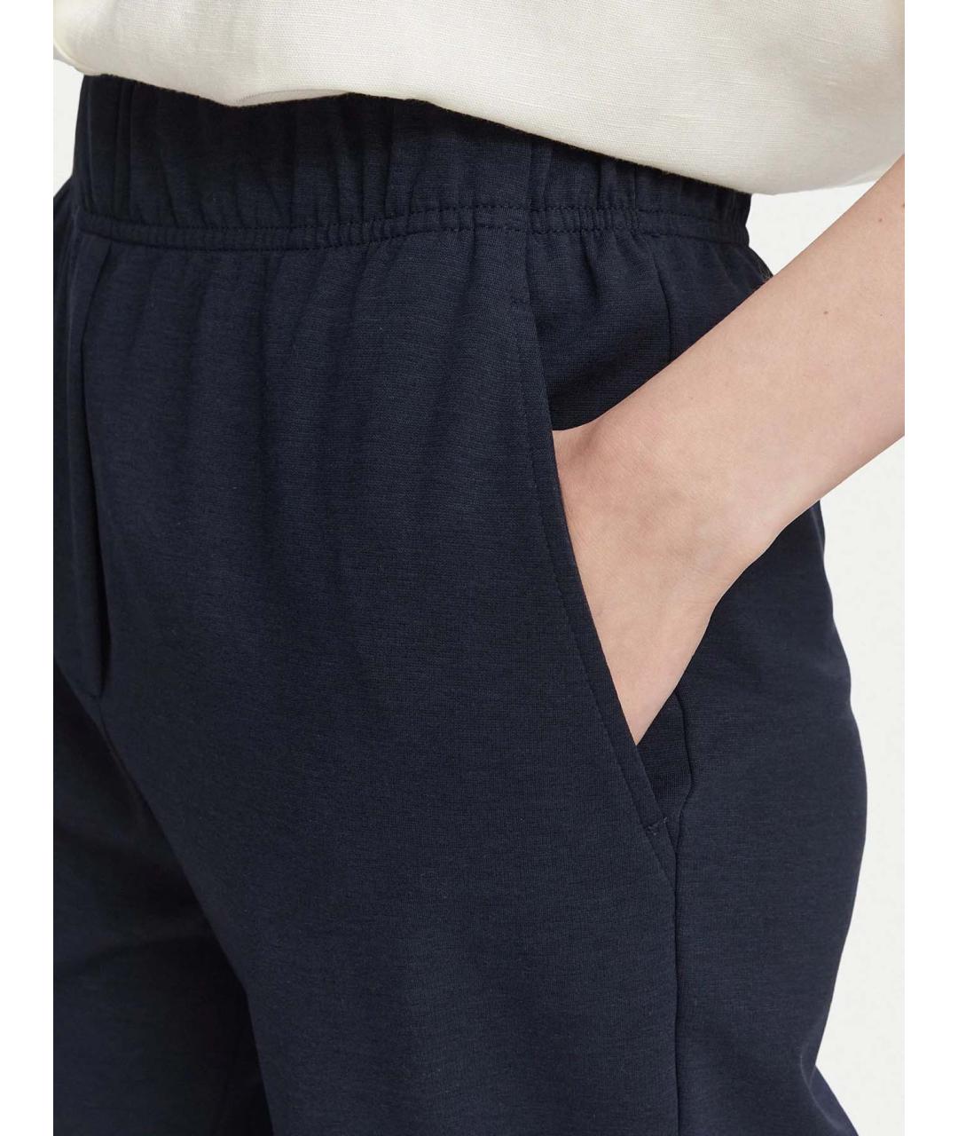 WEEKEND MAX MARA Черные хлопковые прямые брюки, фото 4