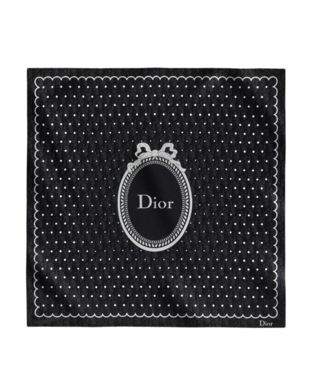 CHRISTIAN DIOR Черный шелковый платок, фото 1