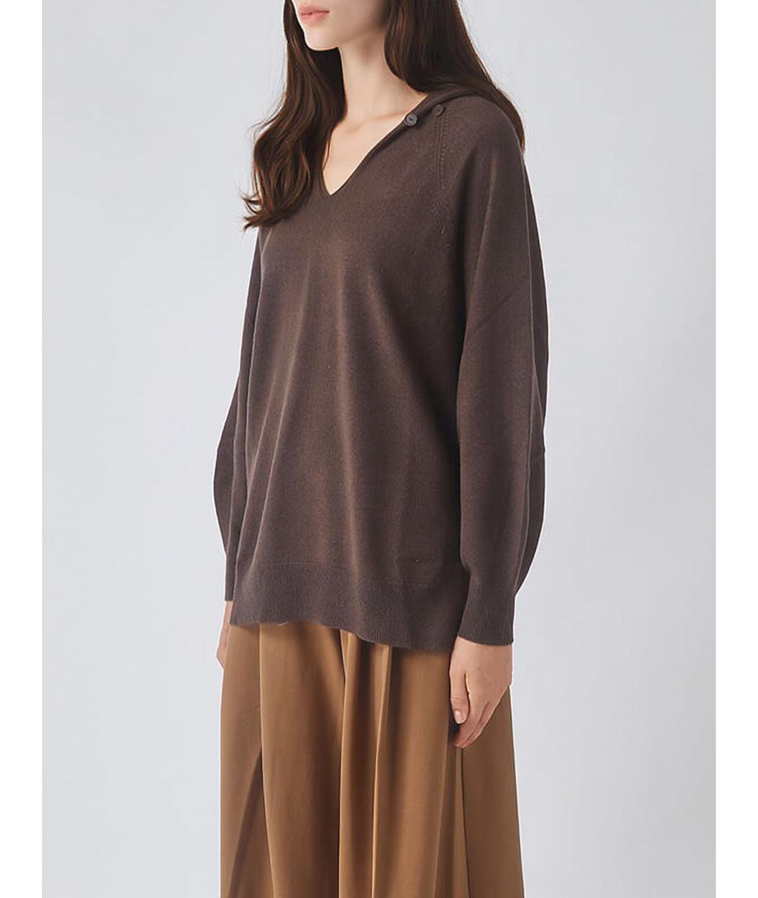 MAX MARA STUDIO Коричневый шерстяной джемпер / свитер, фото 4