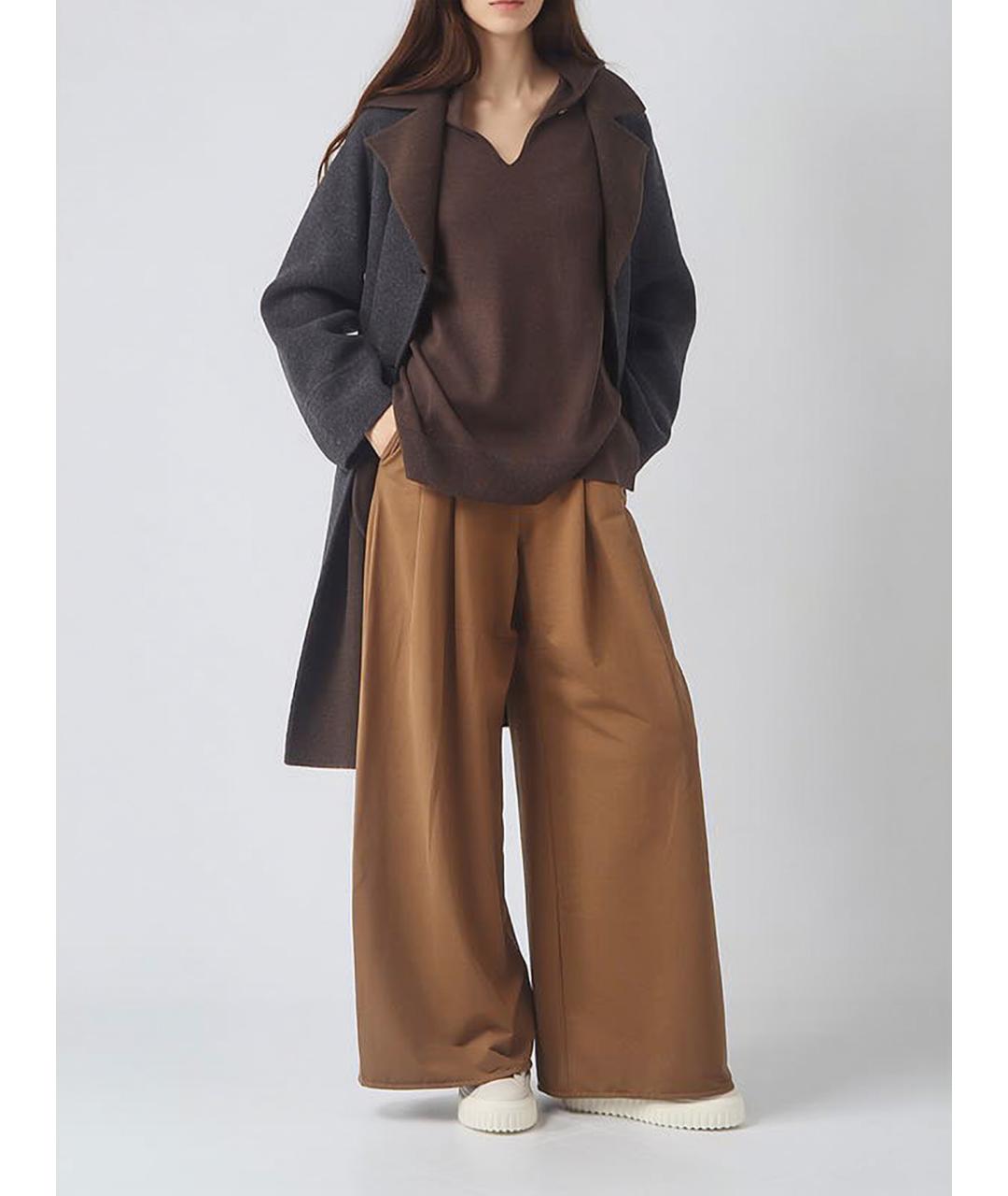 MAX MARA STUDIO Коричневый шерстяной джемпер / свитер, фото 2