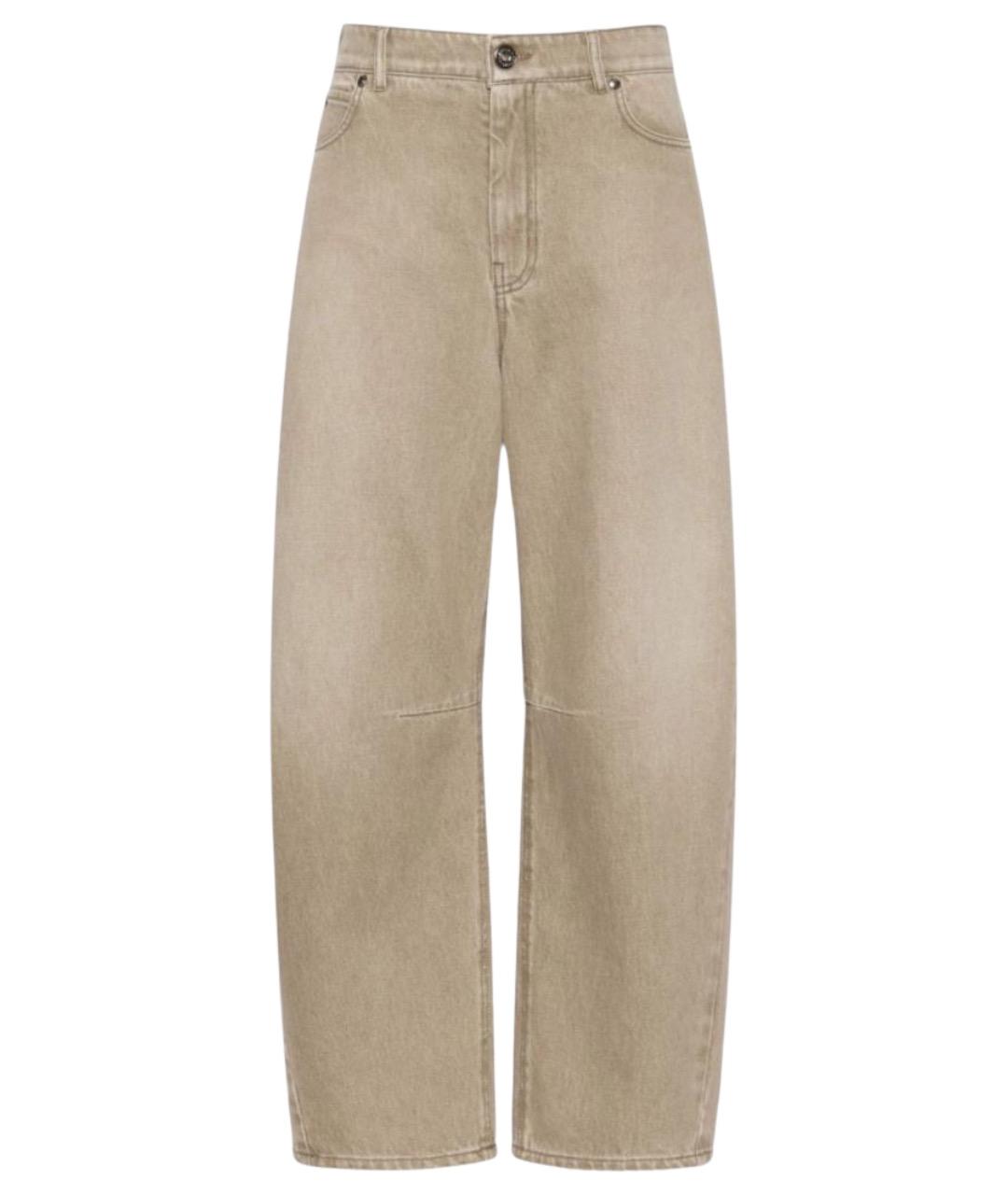 WEEKEND MAX MARA Бежевые хлопковые прямые джинсы, фото 1