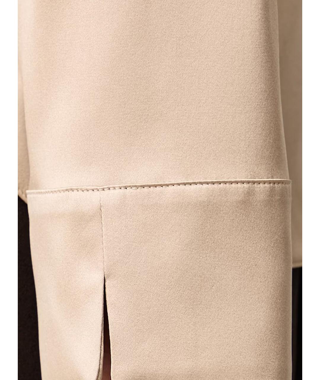 MAX MARA STUDIO Бежевая шелковая рубашка, фото 4