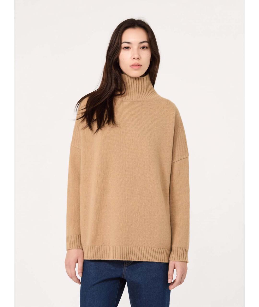 WEEKEND MAX MARA Бежевая шерстяная водолазка, фото 3