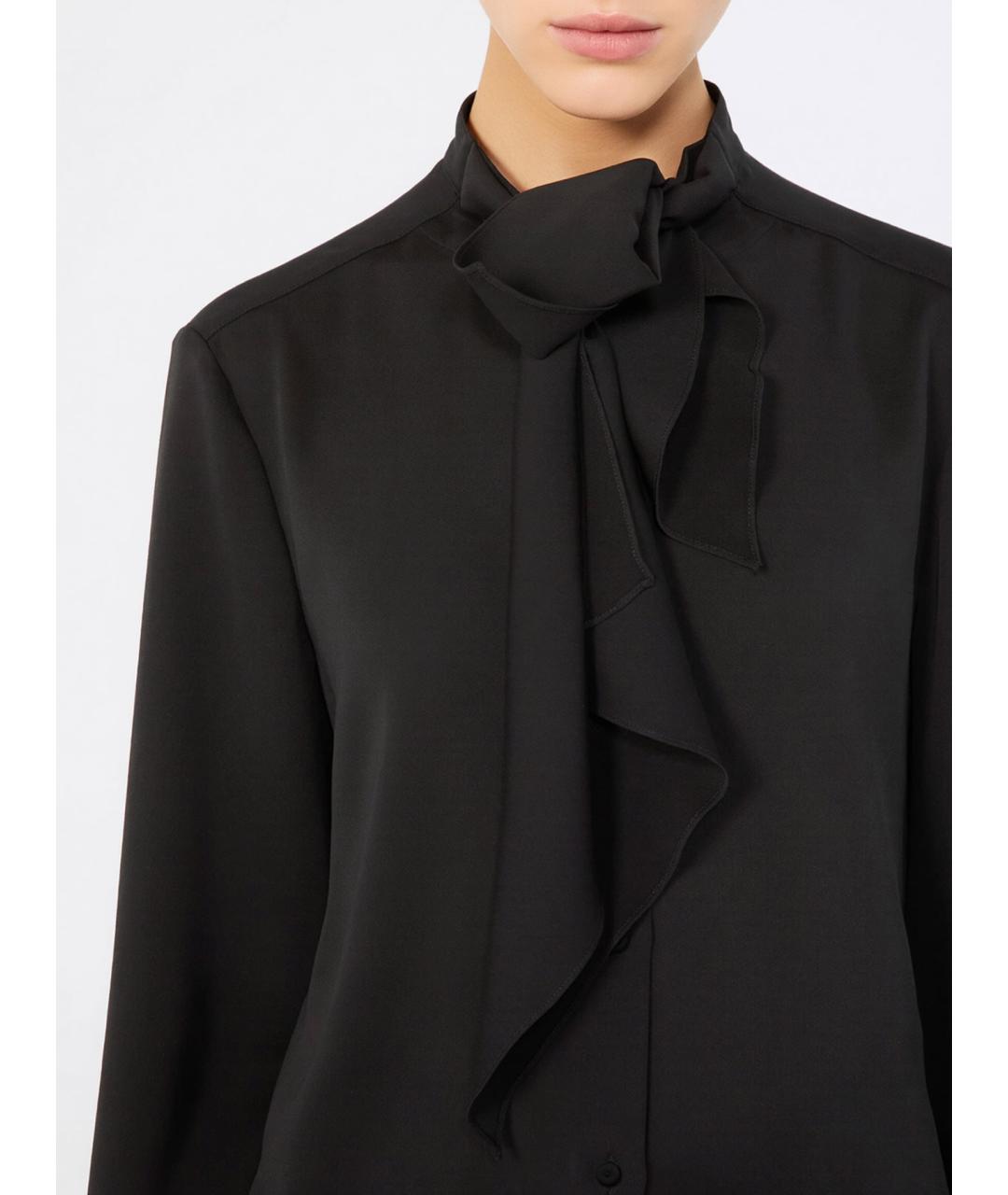 MAX MARA Черная шелковая блузы, фото 5