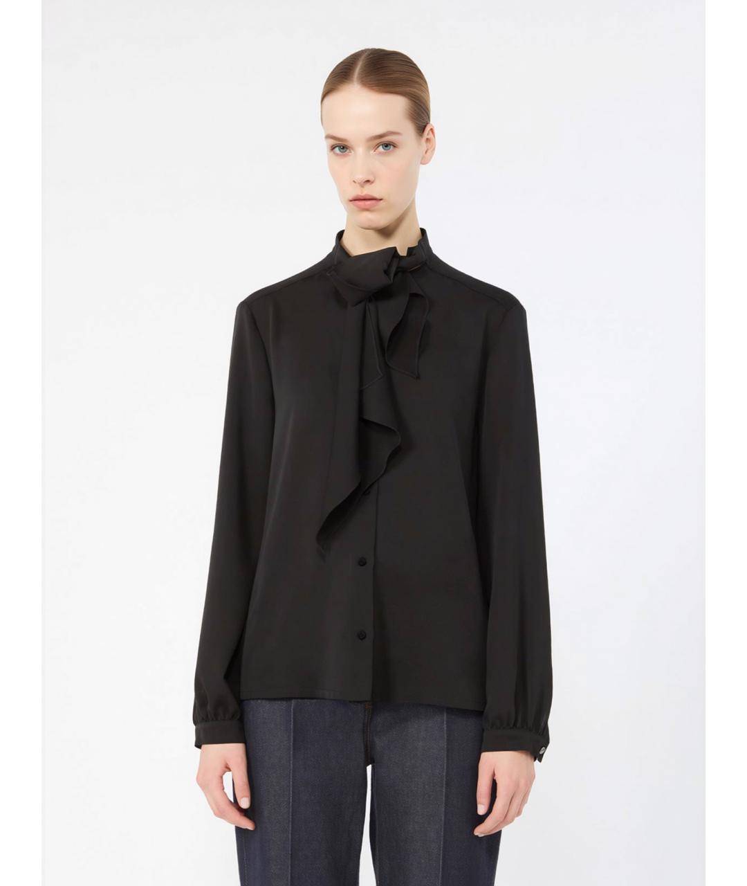 MAX MARA Черная шелковая блузы, фото 3