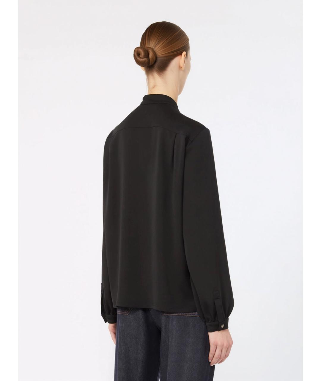 MAX MARA Черная шелковая блузы, фото 4
